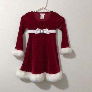 Red and White Velvet Dress
